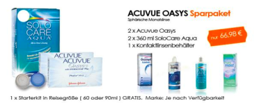 PREMIUM Sparpaket mit 2 x Acuvue Oasys + Pflegemittel